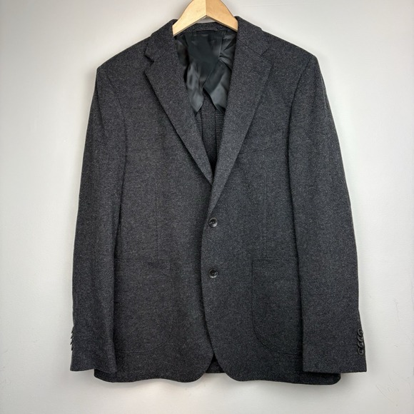 New Rodd & Gunn Unstructured Blazer Sports Fit Mens L Gray Italian Fabric Wool